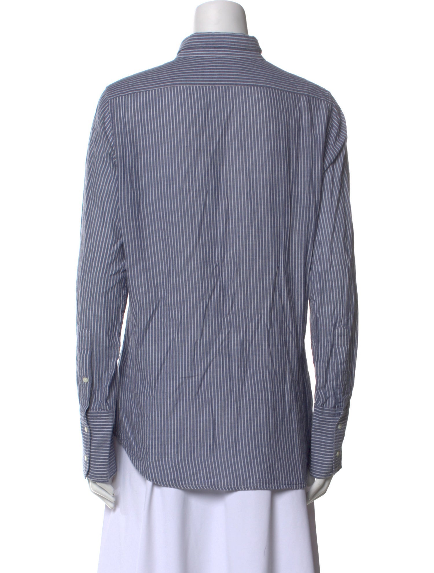 Nili Lotan Striped Long Sleeve Button-Up Top